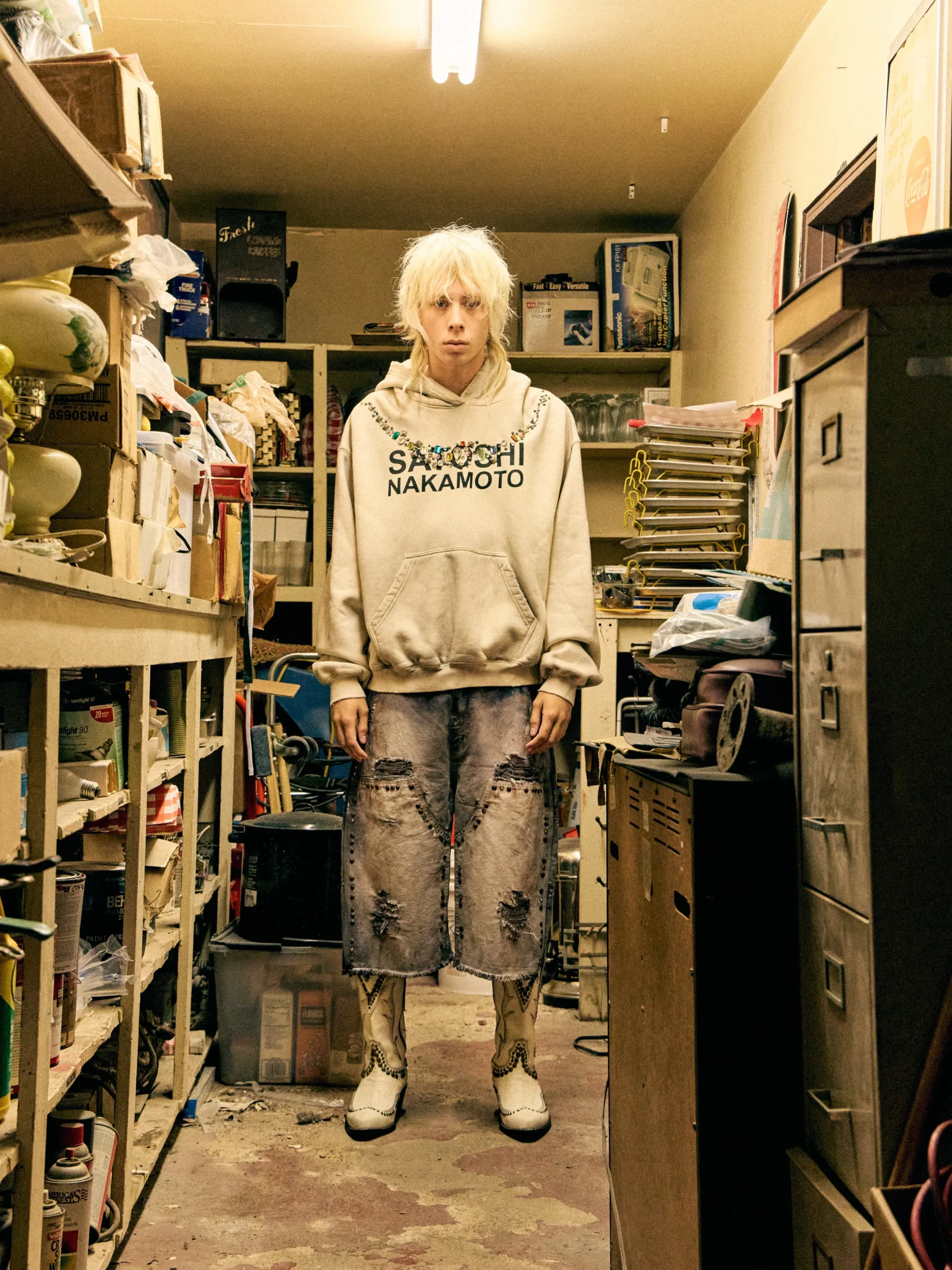 Satoshi Nakamoto Hoodie Dirty White Satoshi Nakamoto Hoodie Dirty White - Essential Wear