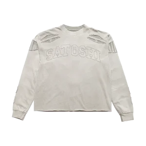 Satoshi Nakamoto Patchwork Gray Sweatshirt , made with the detailed gray finishing.