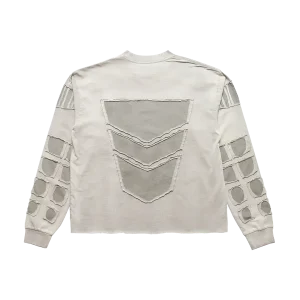 Satoshi Nakamoto Patchwork Gray Sweatshirt , made with the detailed gray finishing.