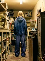 Satoshi Nakamoto Washed Blue Hoodie - Premium streetwear fit